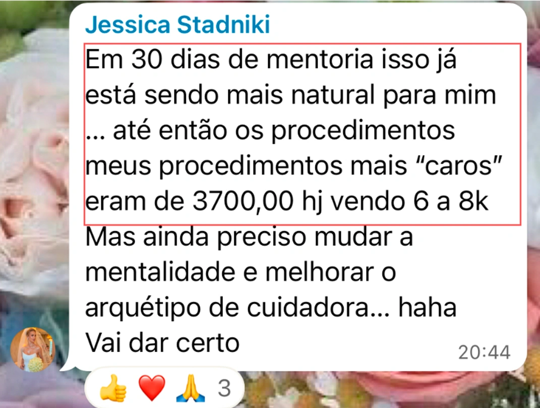 Resultado de faturamento de aluna do Ecossistema AJA