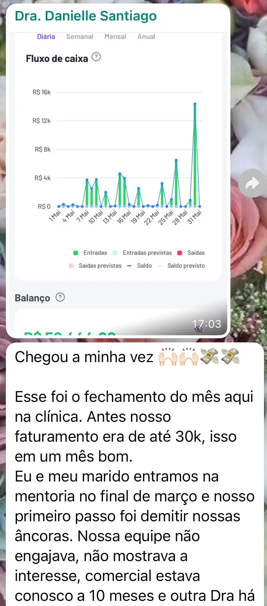 Print do depoimento — Dra. Danielle Santiago
